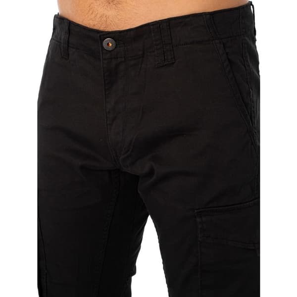 Cargo Byxor - JACK & JONES - Herr - Svart - 98% Ekologisk Bomull - Standardstorlek