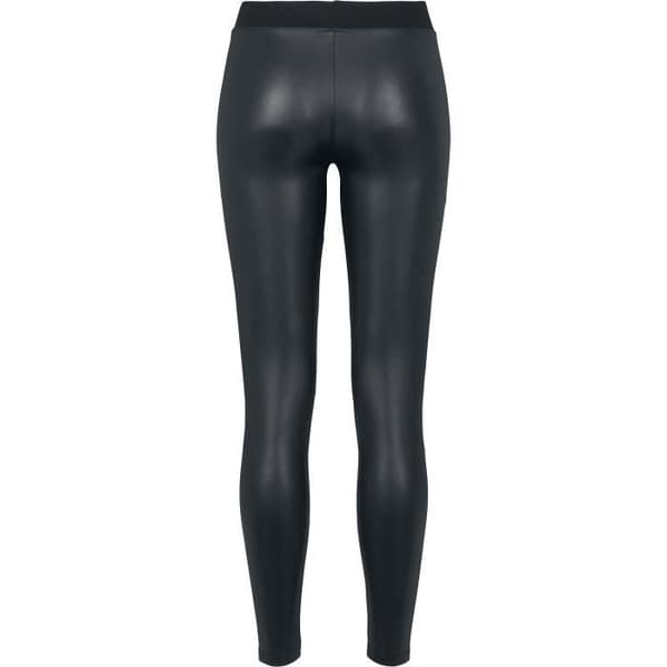 Urban Classics Dam konstläder Tech Leggings - Svart