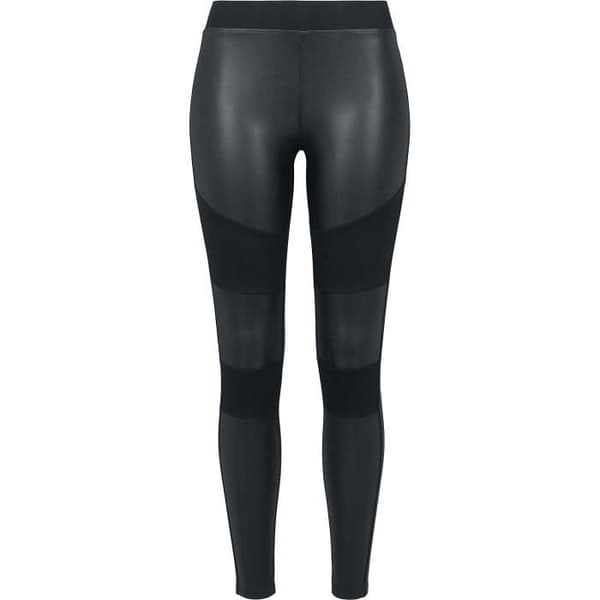 Urban Classics Dam konstläder Tech Leggings - Svart