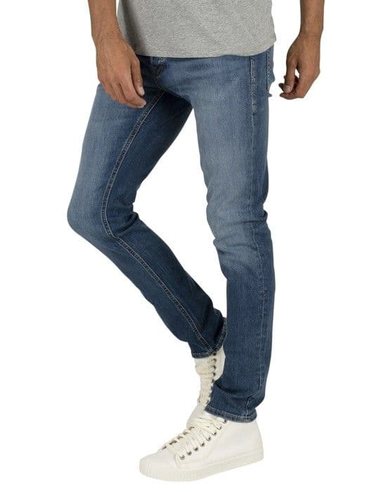 Jeans Slim - Jack & Jones - 814 - Färg Blå - Låg Midja - För Herr
