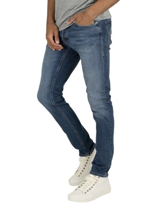 Jeans Slim - Jack & Jones - 814 - Färg Blå - Låg Midja - För Herr