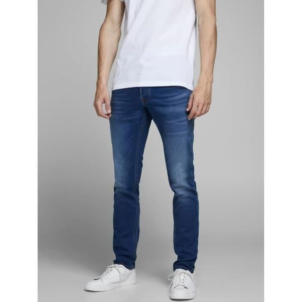 JACK &amp; JONES Långa jeans i blå denim för män