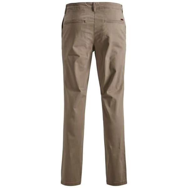 Slim Fit Byxor - JACK & JONES - Beig - Låg Midja - 98% Bomull - 2% Elastan
