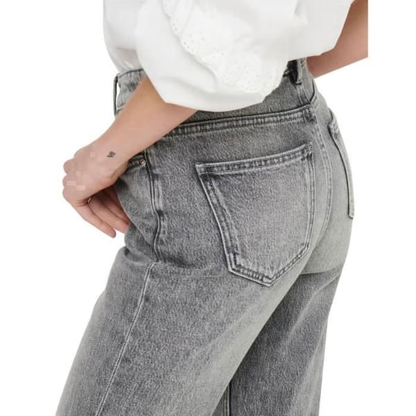 Jean Dam - ONLY - Hög Midja - Rakt Snitt - Grå Denim - Optimal Komfort
