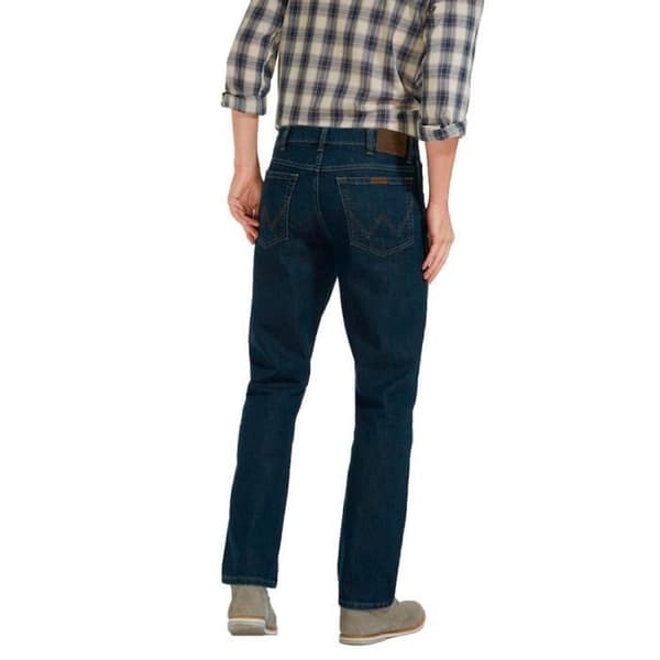 Jeans - WRANGLER - Regular Fit L32 - Blå - Hög midja - 100% bomull