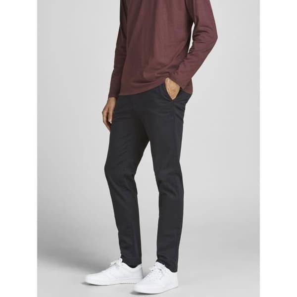Slim Fit Byxor - JACK & JONES - Svart - 98% Bomull - 2% Elastan - 4 Fickor