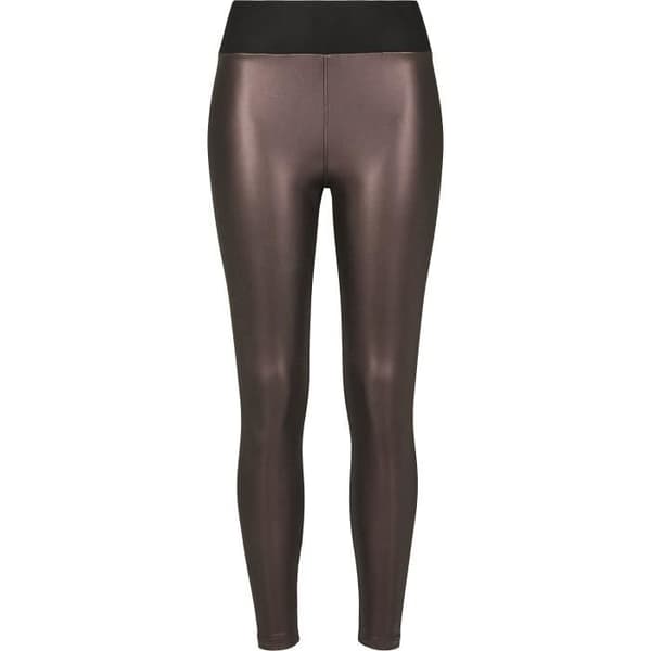 Urban Classics Leggings i konstläder med hög midja Burgundy Legging