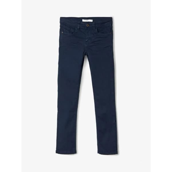 Pantalon x-slim - Namn det - Theo - Ekologisk bomull - Justerbar midja - Mörk safir