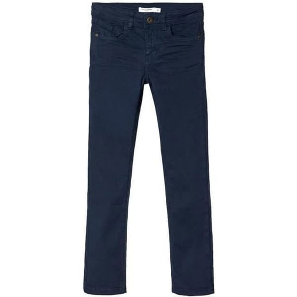 Pantalon x-slim - Namn det - Theo - Ekologisk bomull - Justerbar midja - Mörk safir