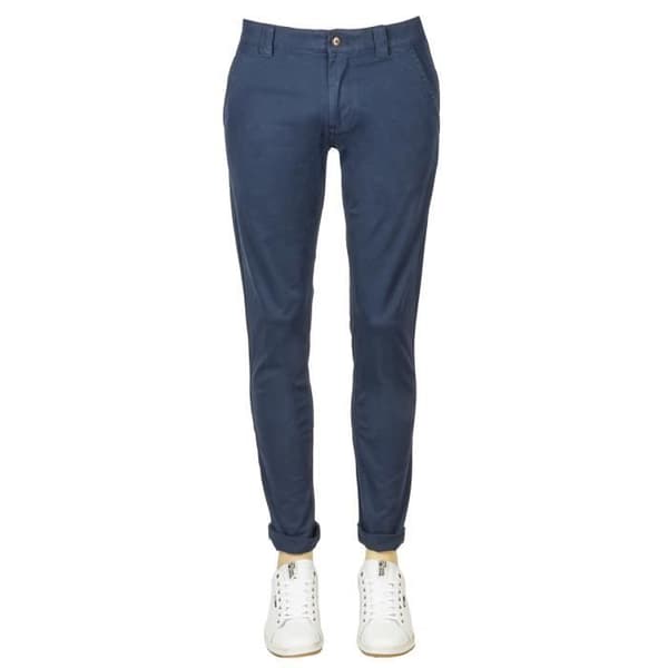 Slim Chino Byxor - Tommy Jeans - Marinblå - Låg Midja - 98% Bomull - Dragkedja