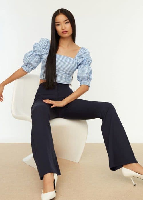 Pantalon Trendyol - TOFAW19BB0581 - Pantalon Spansk Kvinna