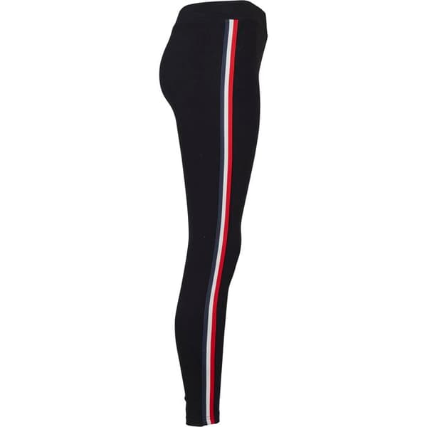 Damleggings - Urban Classics - 3-färgad tejp - Svart/Röd Flash/Vit - Sportig komfort - Interlocktyg