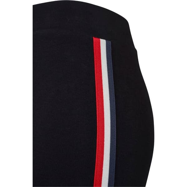 Damleggings - Urban Classics - 3-färgad tejp - Svart/Röd Flash/Vit - Sportig komfort - Interlocktyg