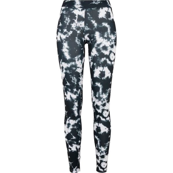 Leggings för kvinnor - Urban Classics - Tie Dye - Svart/Vit - Hög midja - Jersey stretch