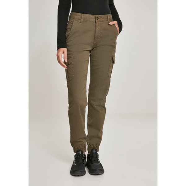 Dambyxor - Urban Classic - Cargo - Hög midja - Oljefärg - Elastiska muddar