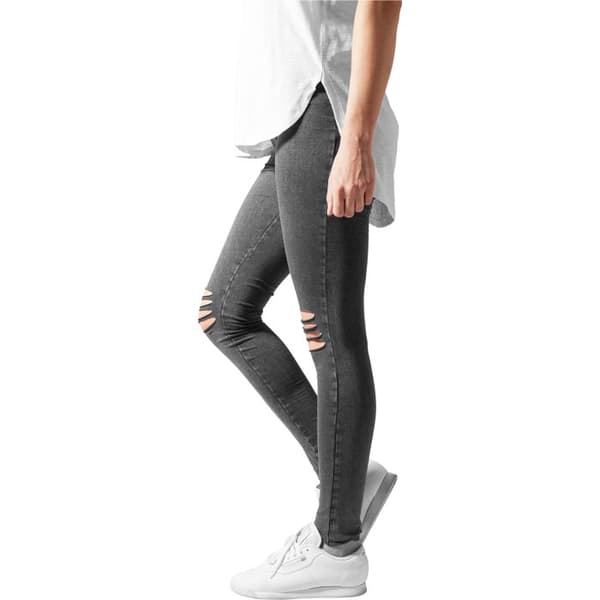 Leggings dam - URBAN CLASSICS - Klippt knä - Svart - Bekväm - Mjuk tyg