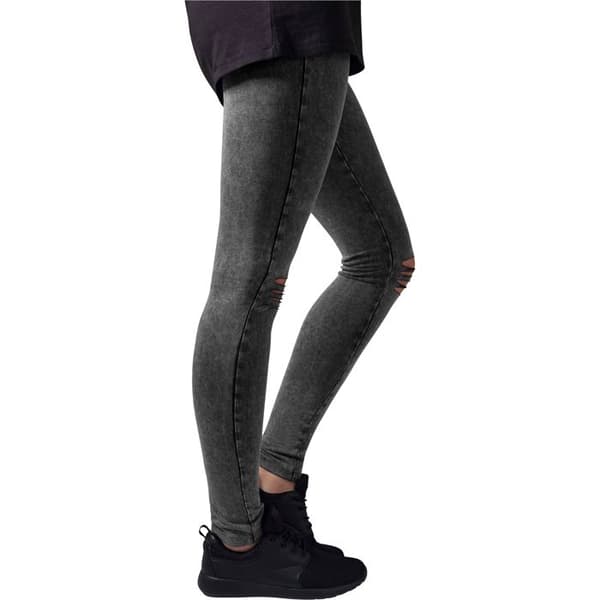 Leggings dam - URBAN CLASSICS - Klippt knä - Svart - Bekväm - Mjuk tyg