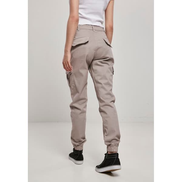 Cargo byxor för kvinnor - Urban Classics - Hög midja - Färg rosa - Optimalt komfort - Trendig passform