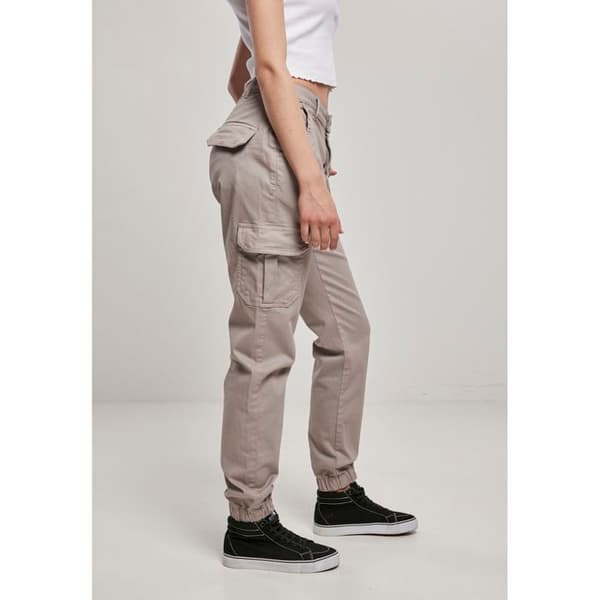 Cargo byxor för kvinnor - Urban Classics - Hög midja - Färg rosa - Optimalt komfort - Trendig passform