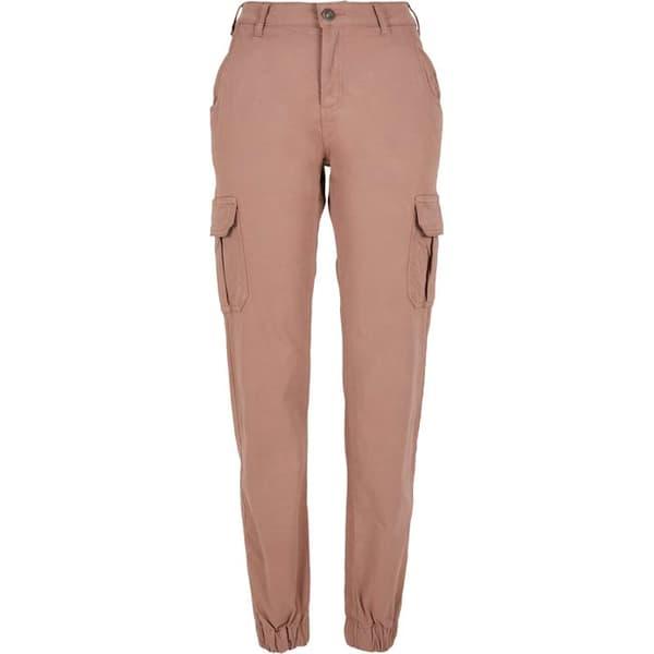 Cargo byxor för kvinnor - Urban Classics - Hög midja - Färg rosa - Optimalt komfort - Trendig passform