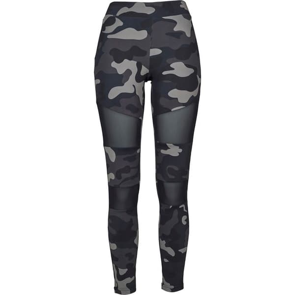 Leggings dam - Urban Classics - Camo Tech - Svart - Mesh-inlägg - Hög midja