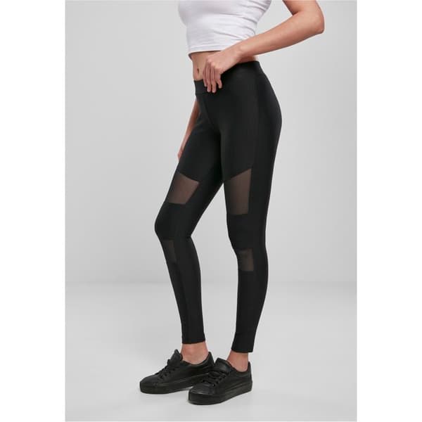 Legging - Urban Classics - Ribbad - Svart - Dam - Tight fit