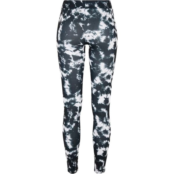 Leggings för kvinnor - Urban Classics - Tie Dye - Svart/Vit - Hög midja - Jersey stretch