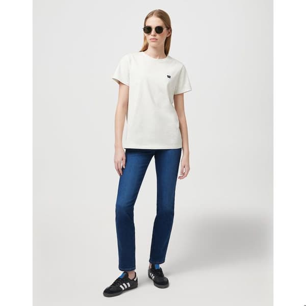 Slimjeans dam - Wrangler - Blå denim - Elastisk - Miljöanpassad - Standardstorlek