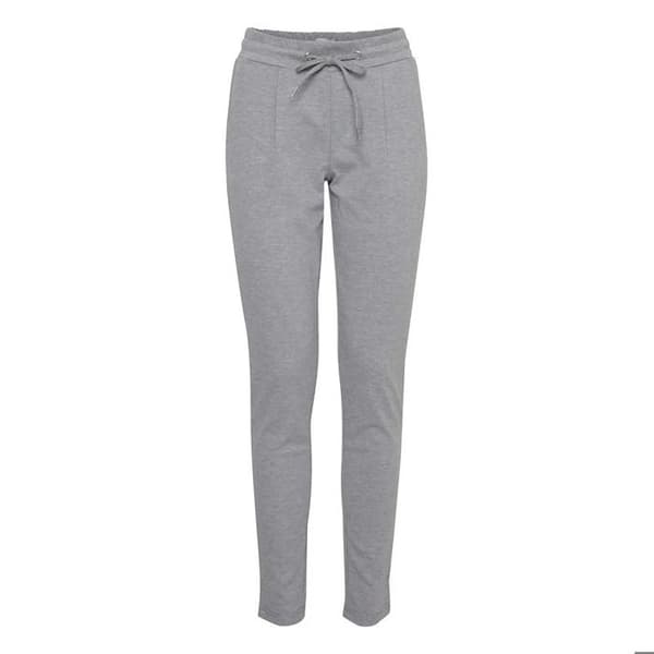 Damsbyxor - Ichi - Kate - Färg gråmelange - Regular fit - Elastisk midja