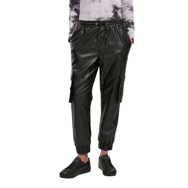 Cargo byxor - Urban Classics - Syntetläder - Elastisk midja - Cargo fickor - Optimal komfort