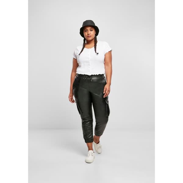 Cargo byxor - Urban Classics - Syntetläder - Elastisk midja - Cargo fickor - Optimal komfort