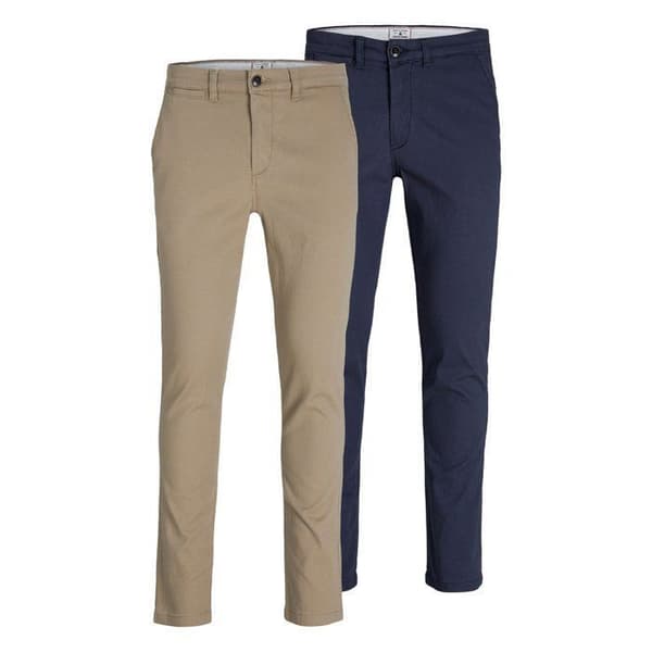 Paket med 2 Jack &amp; Jones Marco Dave byxor - beige/marinblå - 32x30