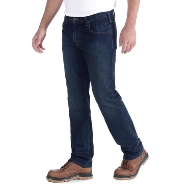 Arbetsbyxor - CARHARTT - RUGGED FLEX - Blå - Slim fit - Hög midja