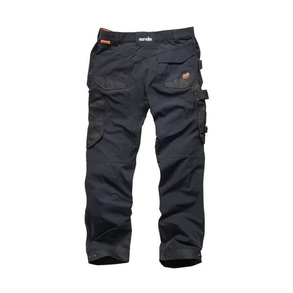 Arbetsbyxor - Scruffs - Pro Flex Plus - Svart - Slim Fit - Fickor för verktyg