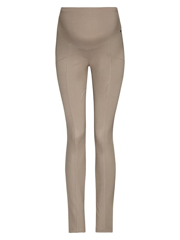 Beige gravidleggings för kvinnor, navelnöt