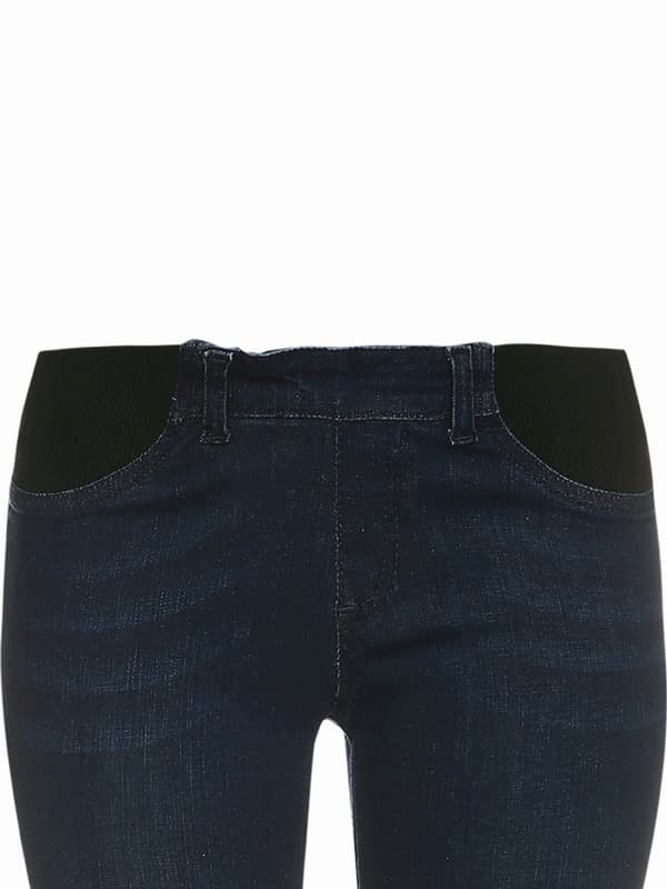 Navleblå gravidjeans til kvinder i navle