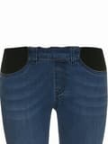 Miniatyrbild 3 av 3: Blå denimjeans för kvinnor med navelknapp