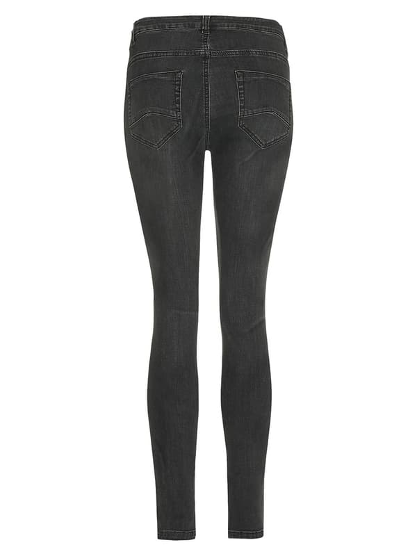 Grå denimbyxor för gravida i naveln för kvinnor