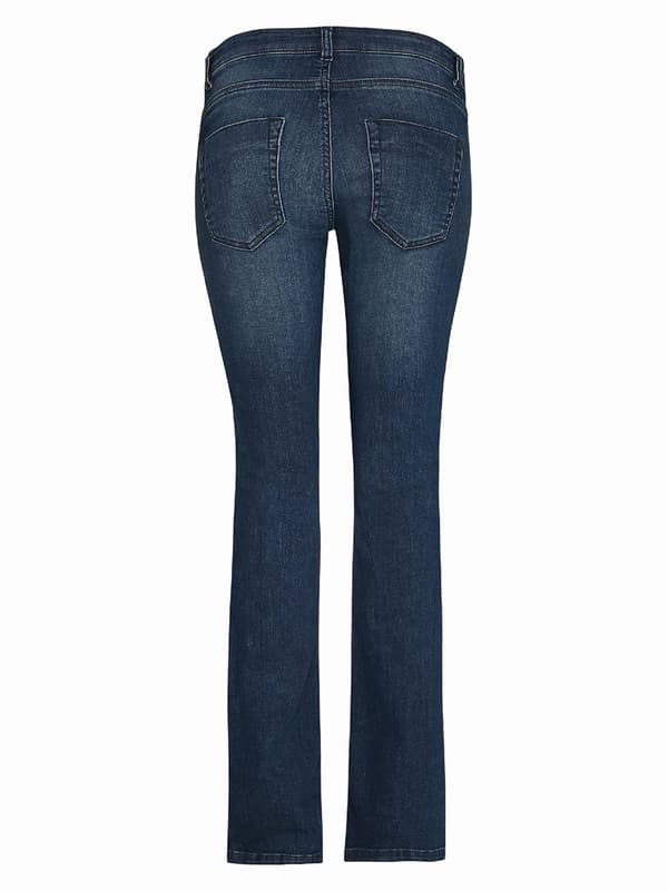 Navleblå gravidjeans til kvinder i navle