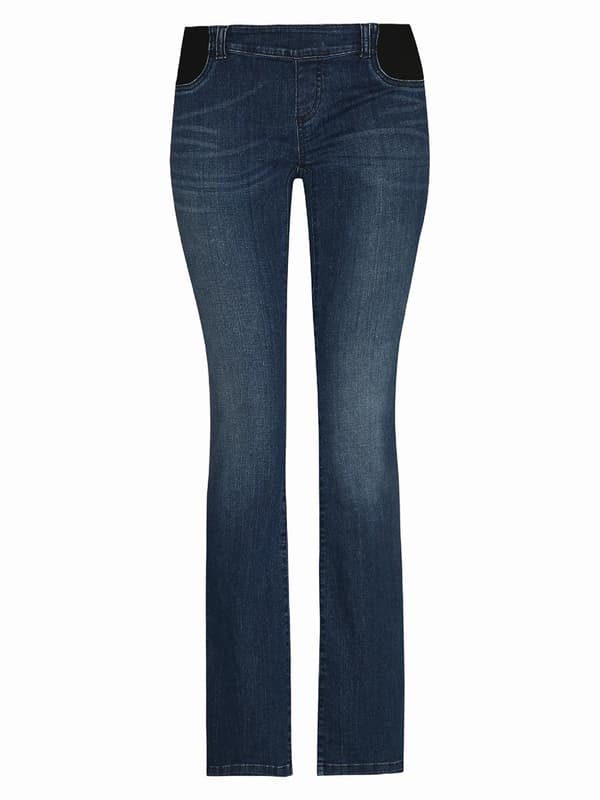 Navleblå gravidjeans til kvinder i navle
