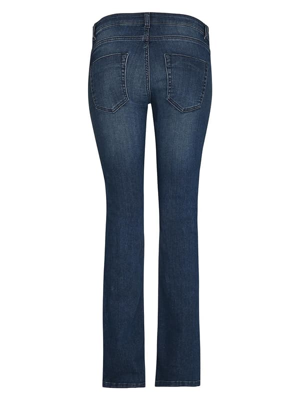 Blå denimbyxor för gravida i naveln för kvinnor