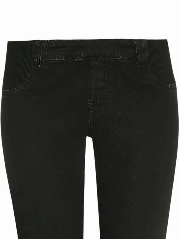 Navlebukser i grå denim til kvinder