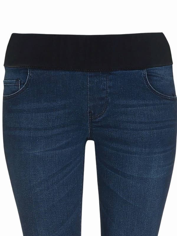 Navleblå gravidjeans til kvinder i navle