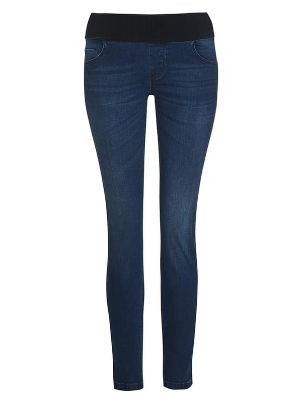Navleblå gravidjeans til kvinder i navle