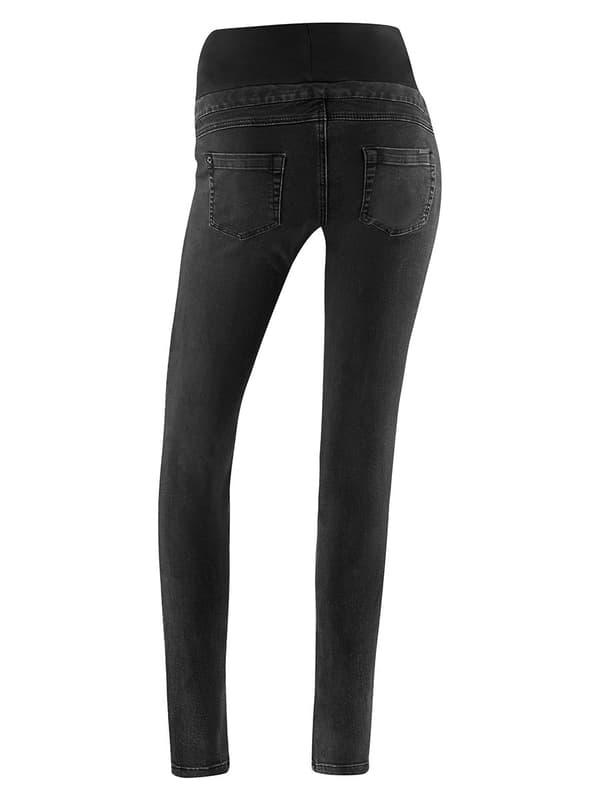 Svarta gravidjeans med navelsöm