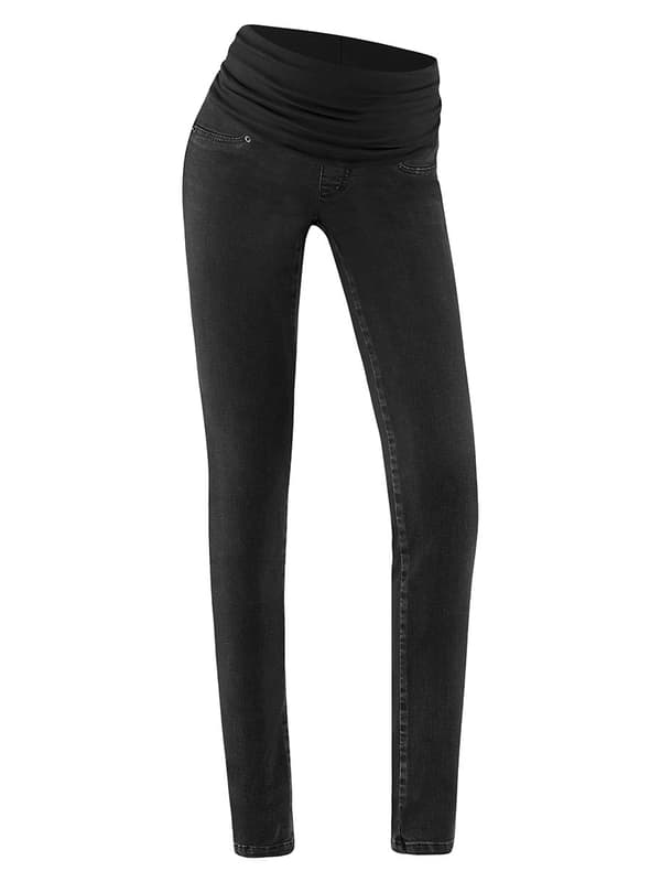 Svarta gravidjeans med navelsöm