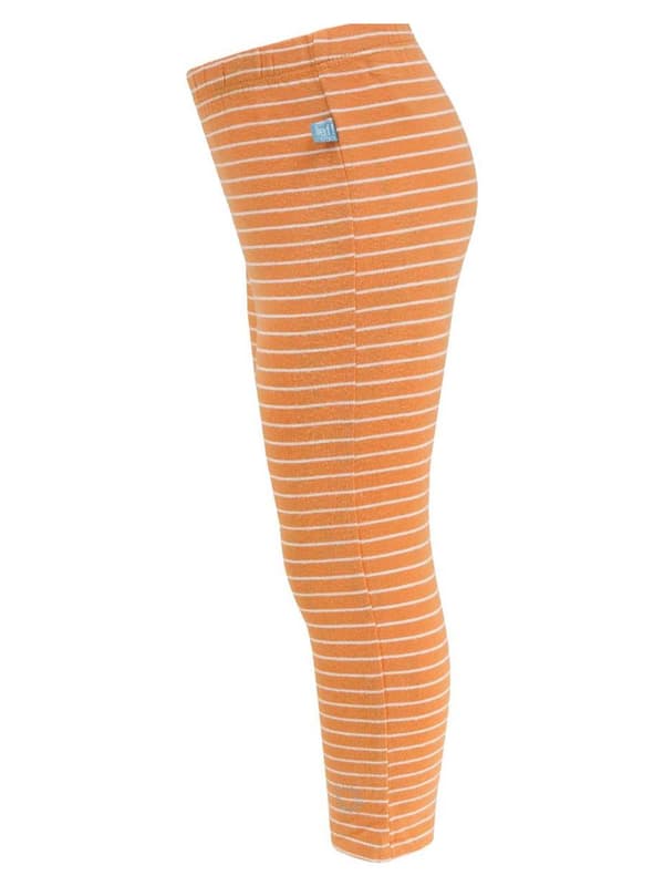 Lief, bomuldsleggings til piger med orange striber