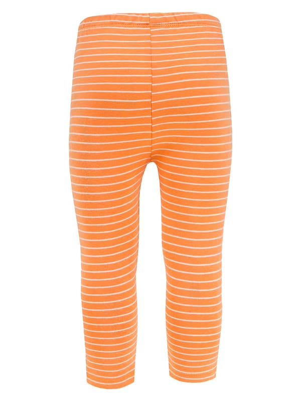 Lief, bomuldsleggings til piger med orange striber