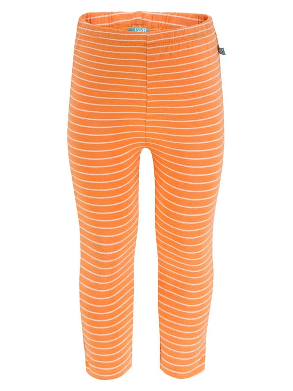 Lief, bomuldsleggings til piger med orange striber