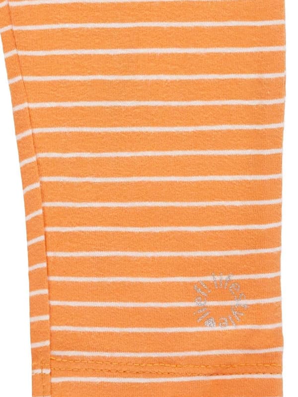 Flickleggings i bomull med orange ränder Lief